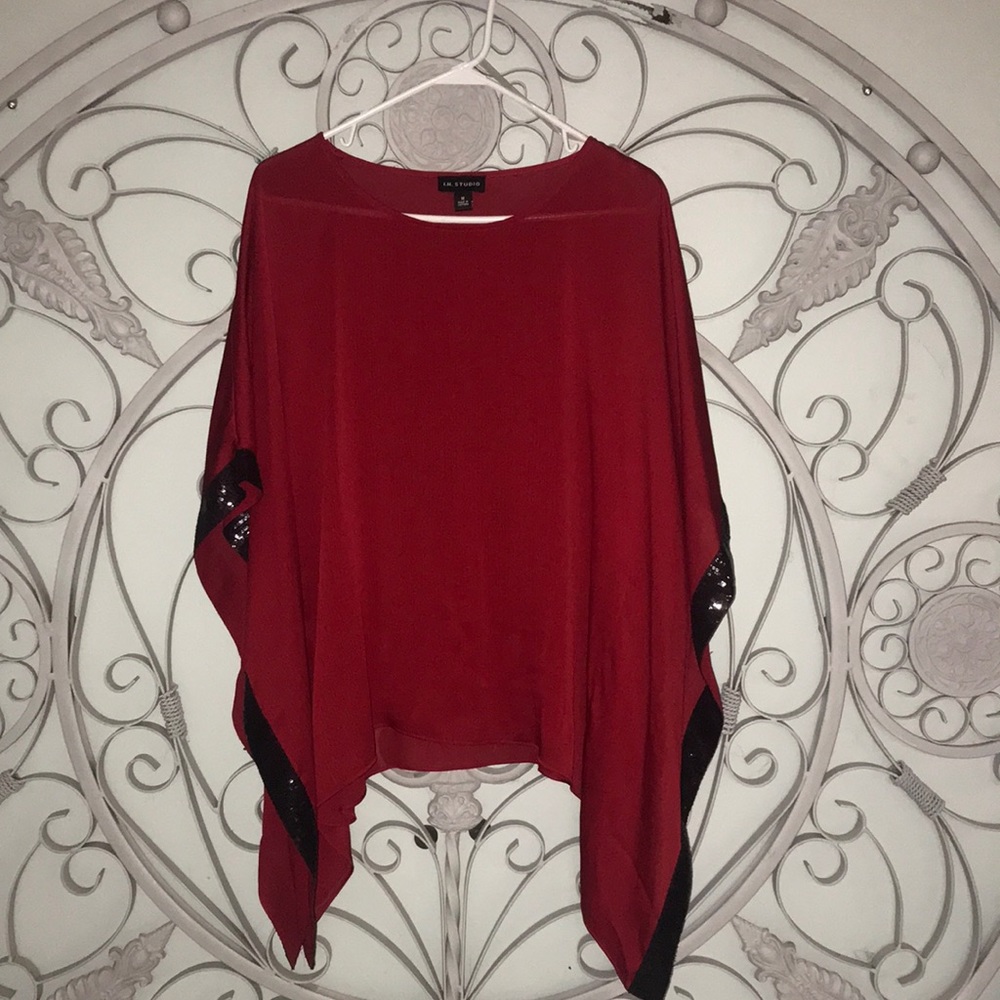 Tunic/poncho style dressy blouse